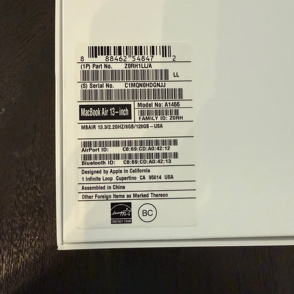 13” Macbook Air